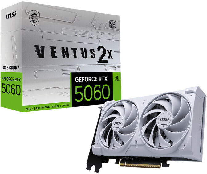 Gráfica MSI GeForce® RTX 5060 VENTUS 2X OC WHITE 8GB GDDR7 DLSS4