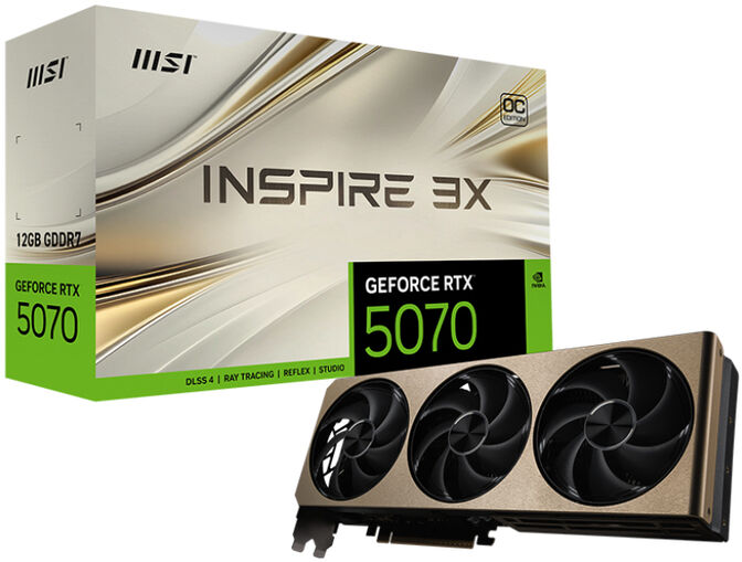 Gráfica MSI GeForce® RTX 5070 INSPIRE 3X OC 12GB GDDR7 DLSS4