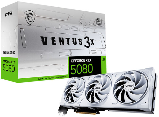 Gráfica MSI GeForce® RTX 5080 VENTUS 3X OC WHITE 16GB GDDR7 DLSS4