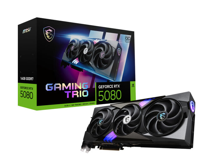 Gráfica MSI GeForce® RTX 5080 GAMING TRIO OC 16GB GDDR7 DLSS4