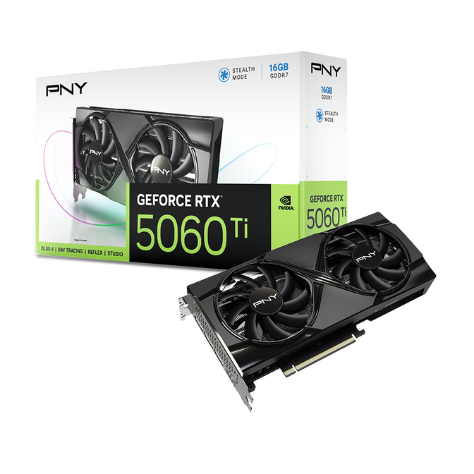 Gráfica PNY GeForce® RTX 5060 Ti Dual Fan 16GB GDDR7 DLSS4
