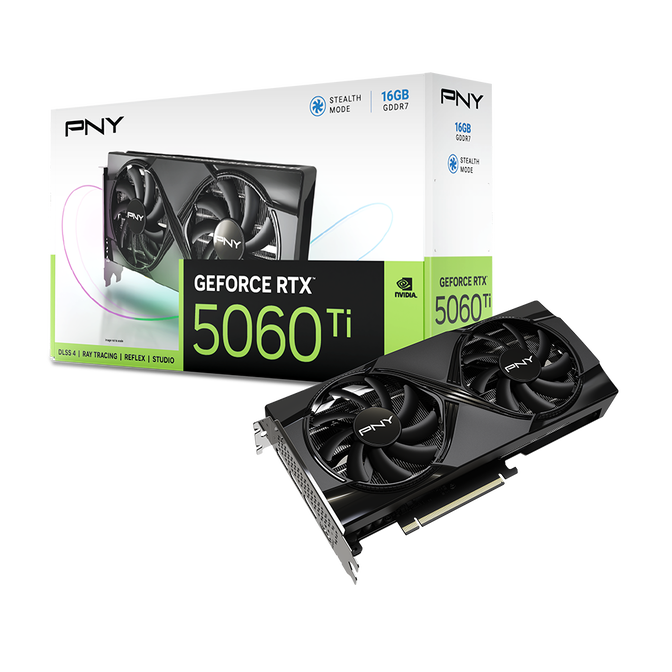 Gráfica PNY GeForce® RTX 5060 Ti Dual Fan 16GB GDDR7 DLSS4