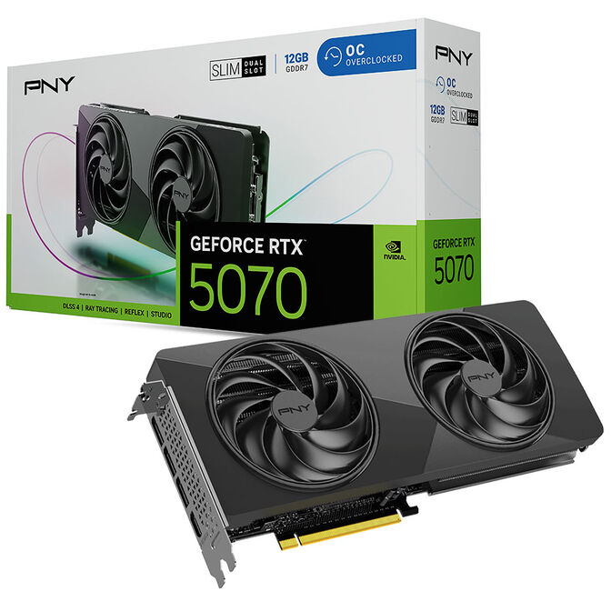 Gráfica PNY GeForce® RTX 5070 SFF Slim DF OC 12GB GDDR7 DLSS4