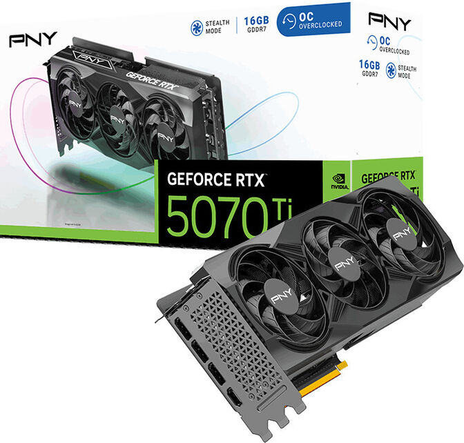 Gráfica PNY GeForce® RTX 5070 Ti Gaming Triple Fan OC 16GB GDDR7 DLSS4