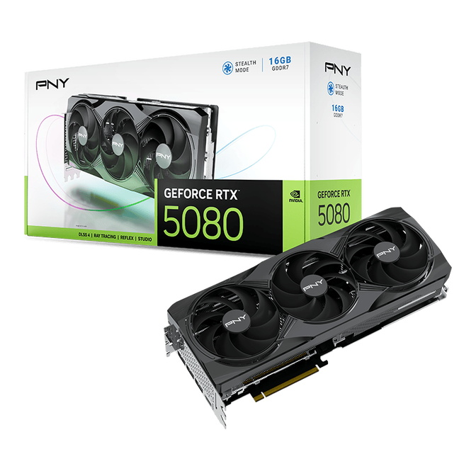 Gráfica PNY GeForce® RTX 5080 Gaming RGB Triple Fan OC 16GB GDDR7 DLSS4