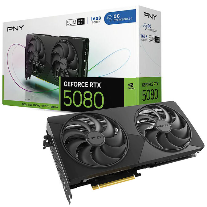 Gráfica PNY GeForce® RTX 5080 SFF Slim DF OC 16GB GDDR7 DLSS4