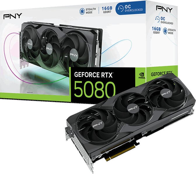 Gráfica PNY GeForce® RTX 5080 Gaming Triple Fan OC 16GB GDDR7 DLSS4