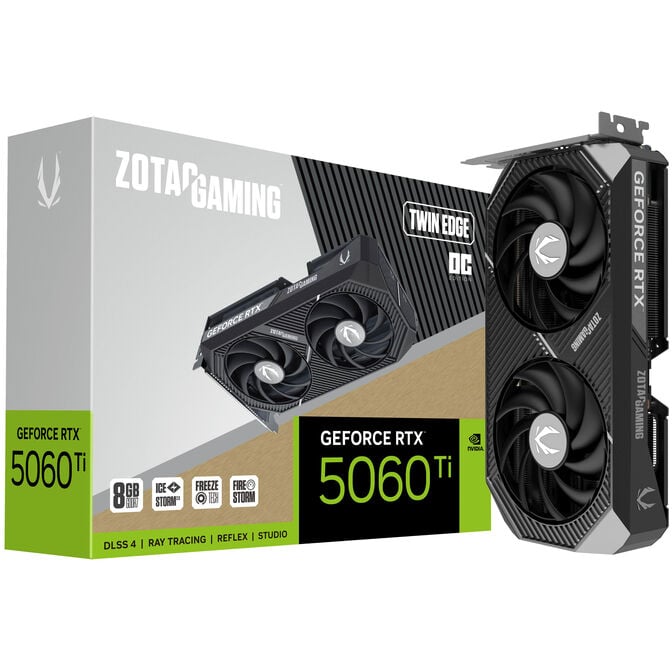 Gráfica ZOTAC GeForce® RTX 5060 Ti Twin Edge OC 8GB GDDR7 DLSS4