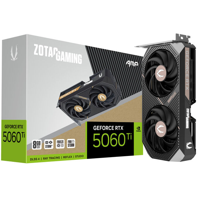 Gráfica ZOTAC GeForce® RTX 5060 Ti Amp 8GB GDDR7 DLSS4