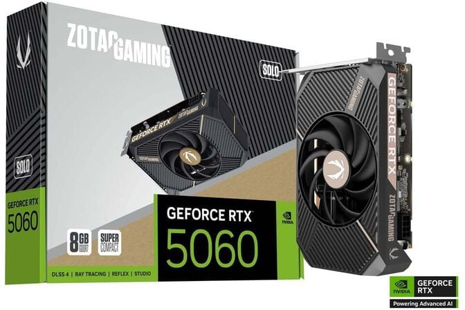 Gráfica ZOTAC GeForce® RTX 5060 Solo 8GB GDDR7 DLSS4