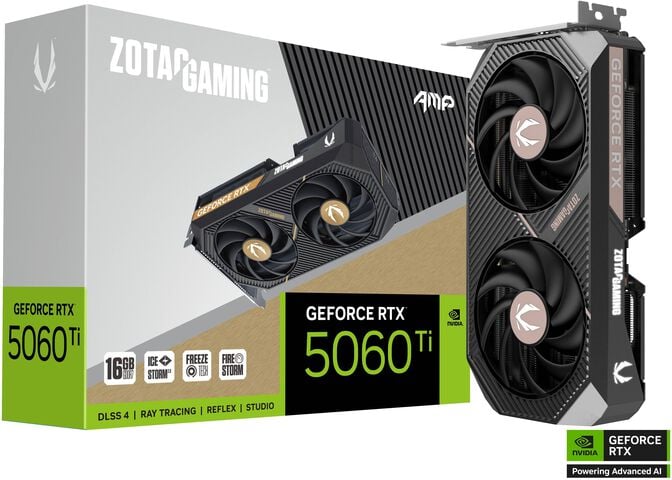 ZOTAC GeForce RTX 5060 Ti AMP! - 16GB GDDR7 RAM - Grafikkarte