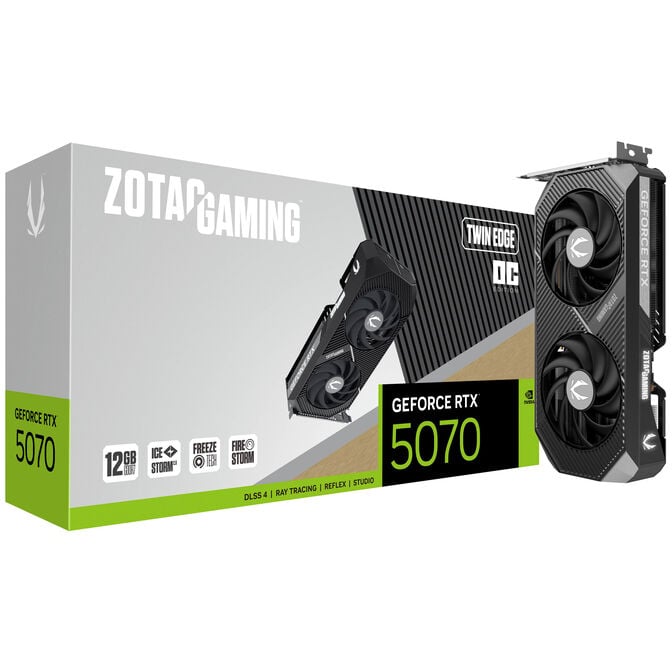 Gráfica ZOTAC GeForce® RTX 5070 Twin Edge OC 12GB GDDR7 DLSS4