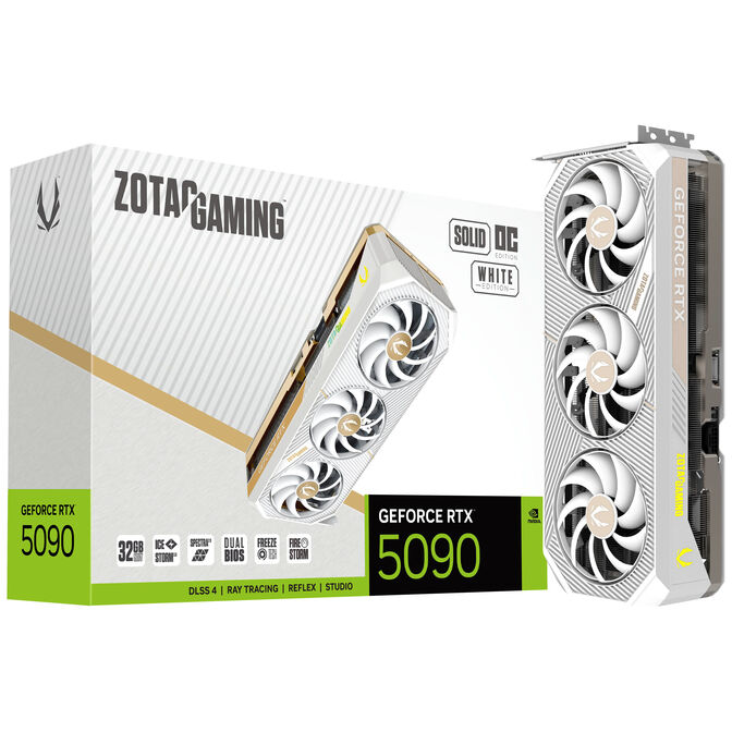 Gráfica ZOTAC GeForce® RTX 5090 Solid White 32GB GDDR7 DLSS4