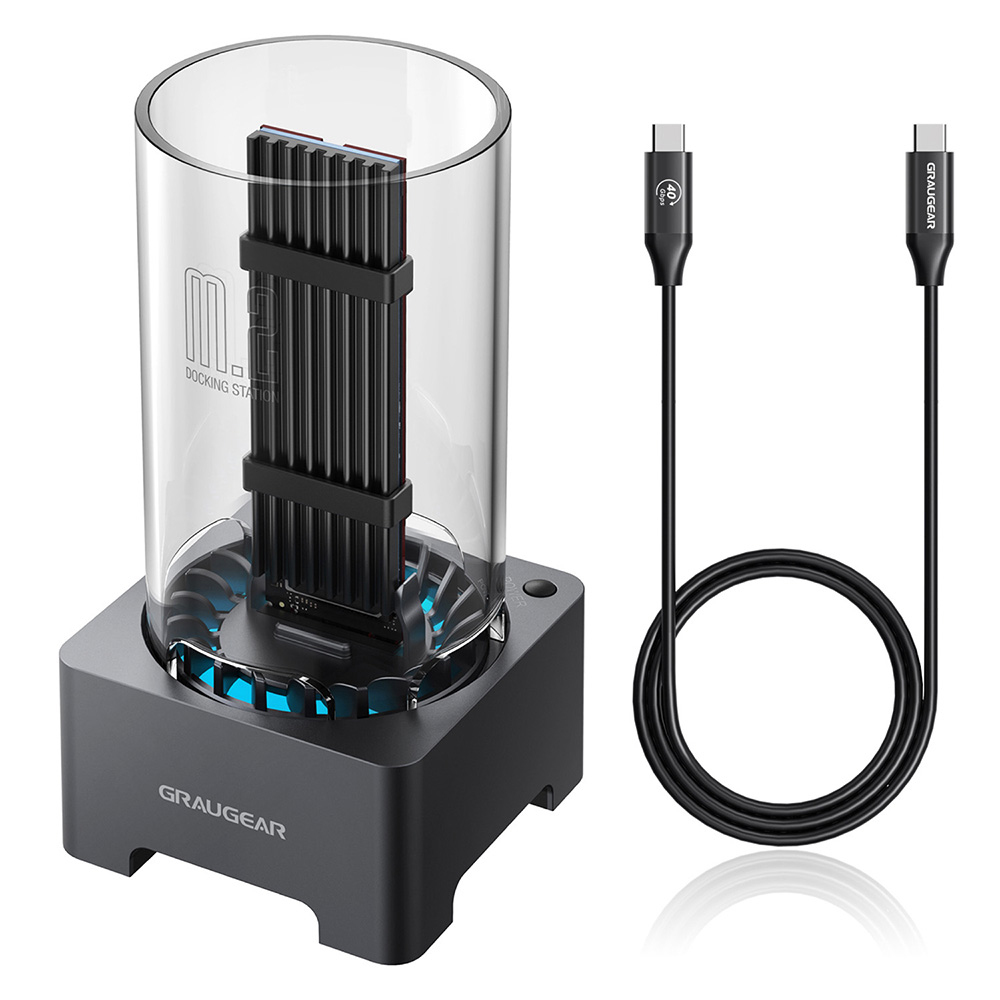 Graugear USB 4.0 Docking Station für M.2 NVMe SSD mit Heatsink und Lüfter