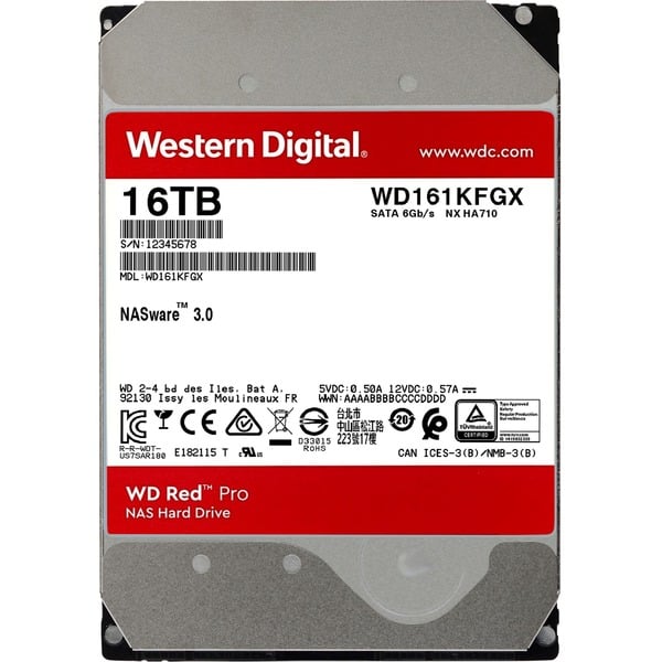 HDD 16TB WD RED PRO 256mb cache 7200rpm SATA 6gb/s  3.5"