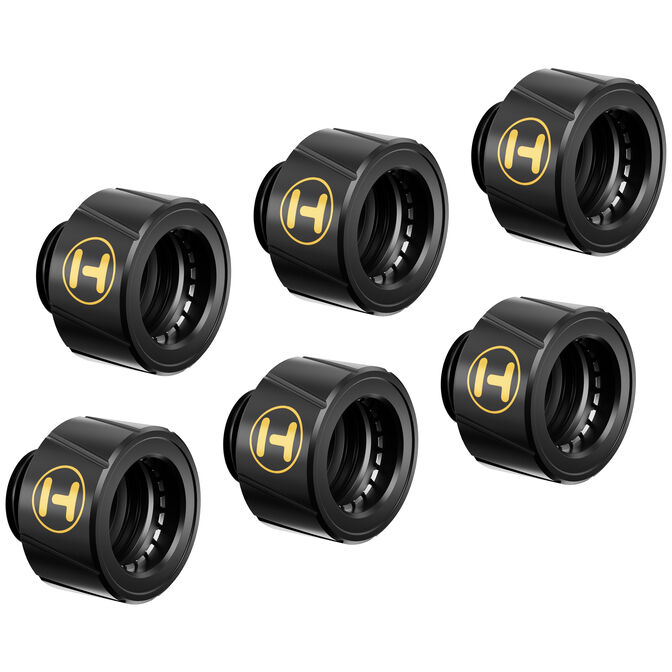 HYTE Connettore Push 14mm, pack da 6 pezzi - Nero