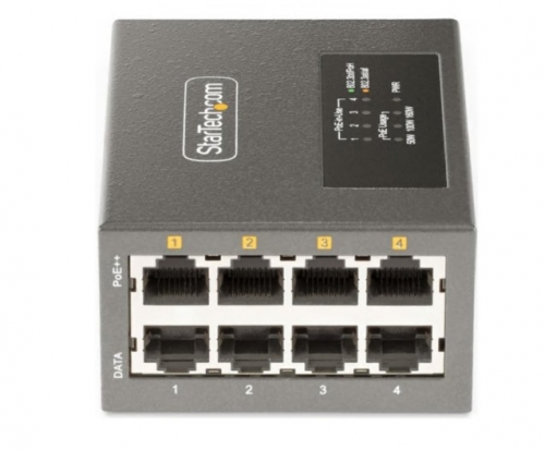 Injector de energia StarTech POE+ / POE++ 4 Portas 160 Watt , AS445C-POE-INJECTOR