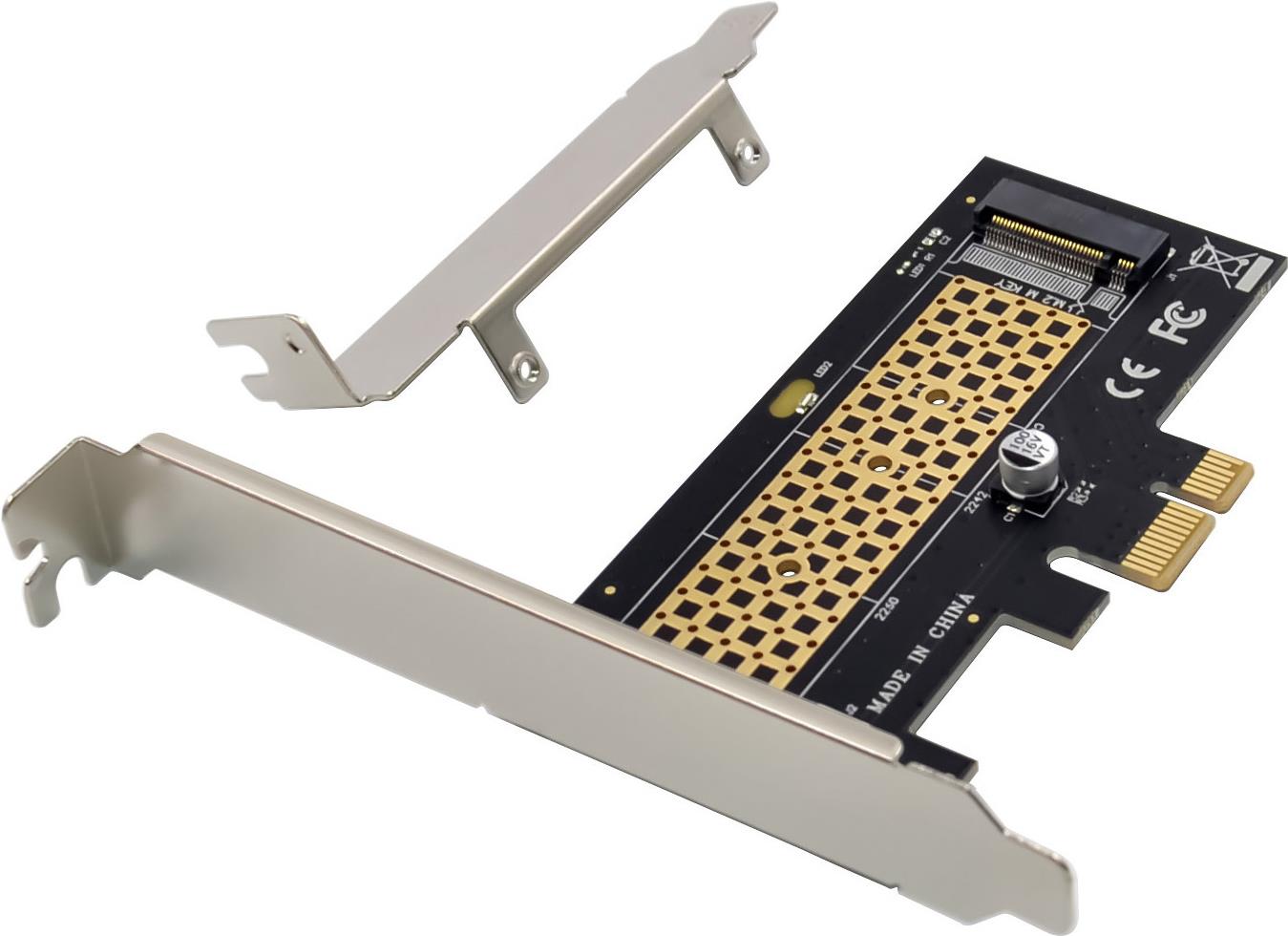 InLine 76660S Speicher-Controller M.2 NVMe PCIe 3.0 x1 Low-Profile Silber