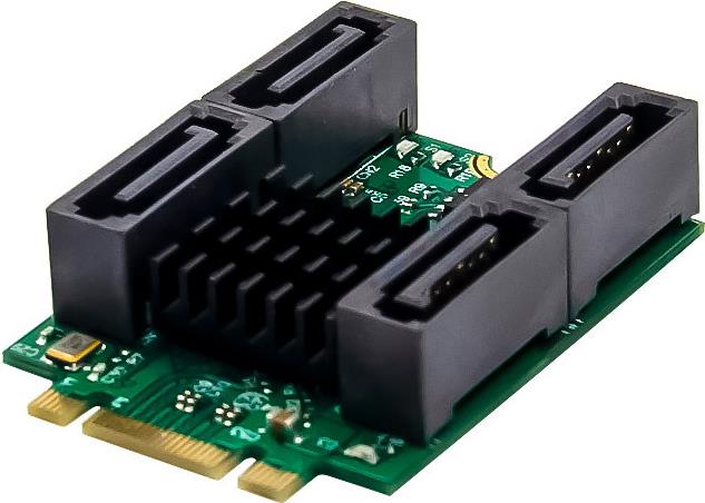 InLine M.2 Key B+M Schnittstellenkarte mit 4x SATA 6 Gb/s RAID HyperDuo