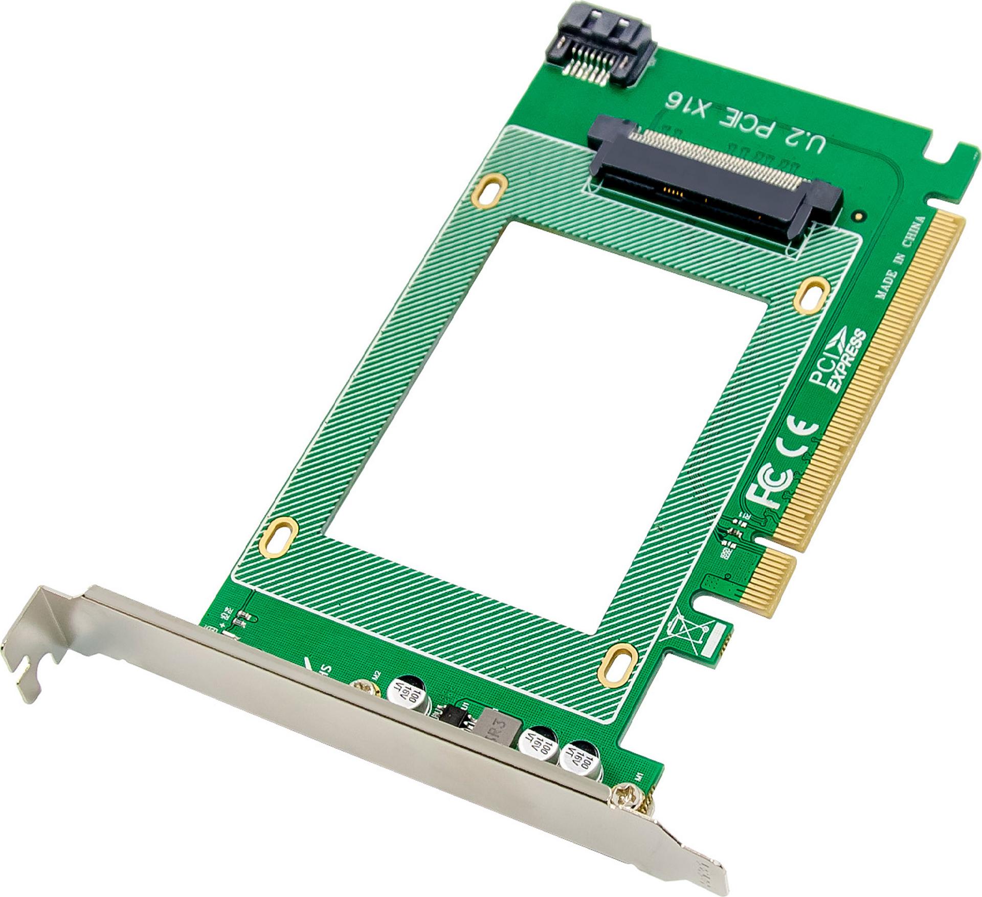 InLine Schnittstellenkarte PCIe x16 zu U.2 NVMe SFF-8639 76619J intern