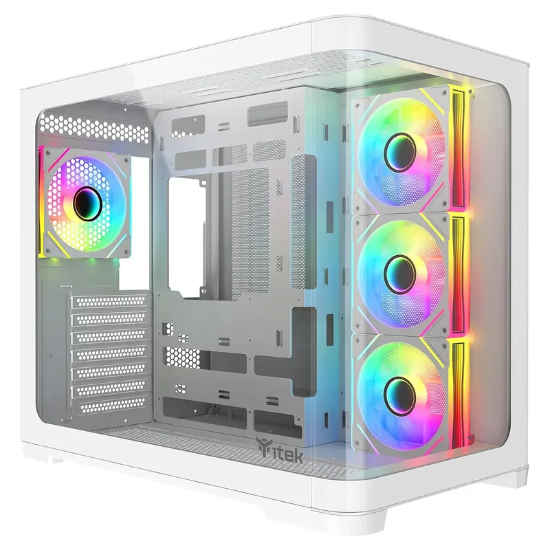 iTek DARK CAVE CURVED Tower Bianco