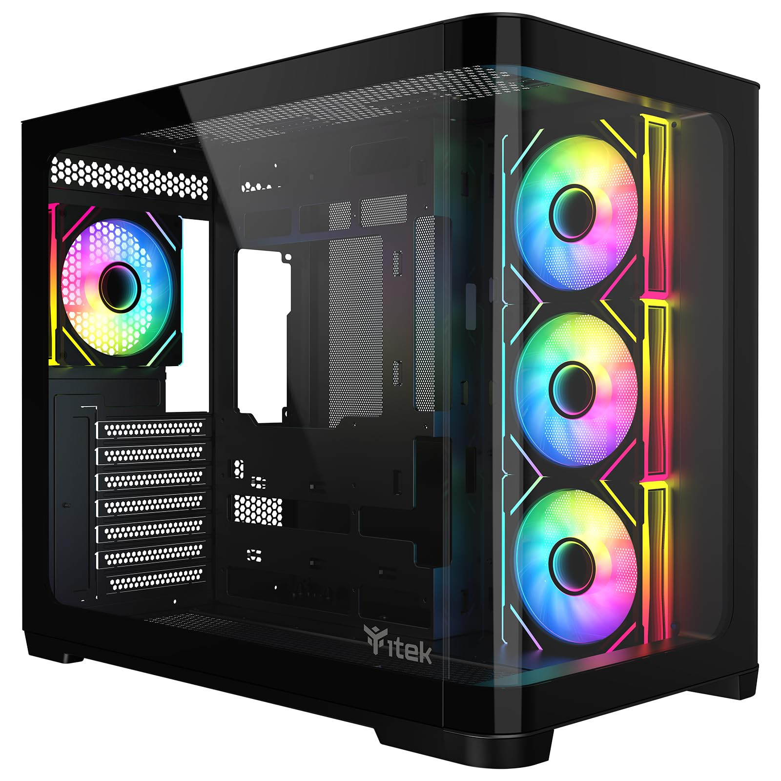iTek DARK CAVE CURVED Tower Nero