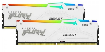Kingston FURY Beast RGB 32 Go (2 x 16 Go) DDR5 5200 MHz CL40 - Blanc