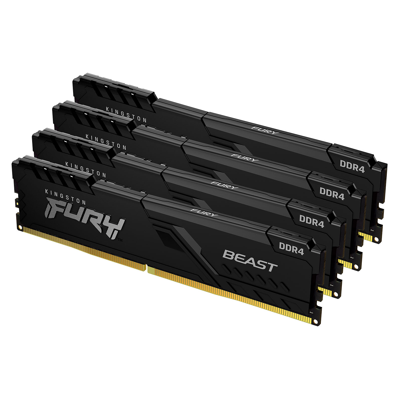 KINGSTON MEM 128GB 3200MHz DDR4 CL16 DIMM (Kit of 4) FURY BEAST BLACK