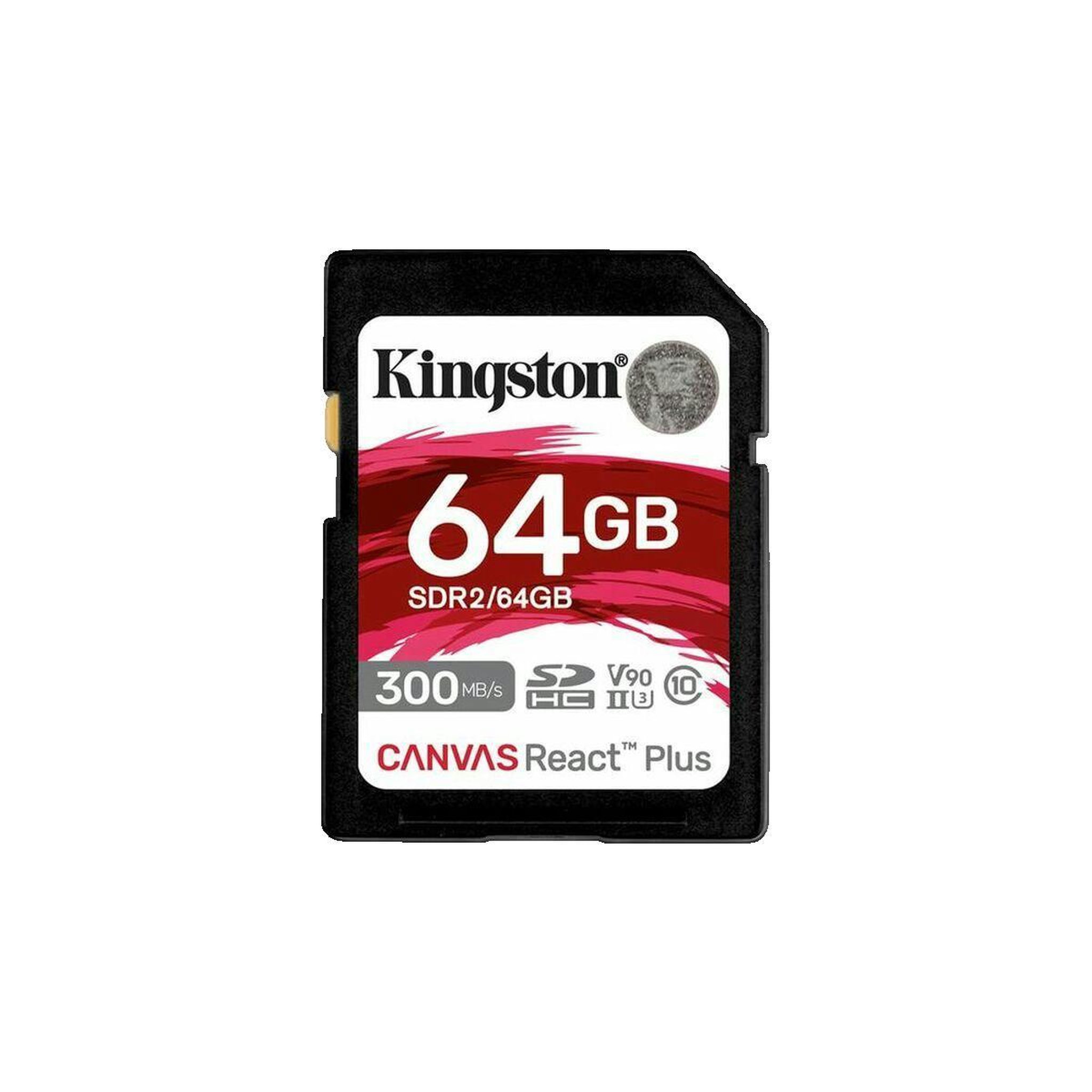 KINGSTON SDCARD 64GB CANVAS REACT PLUS SDXC UHS-II 300R/260W U3 V90