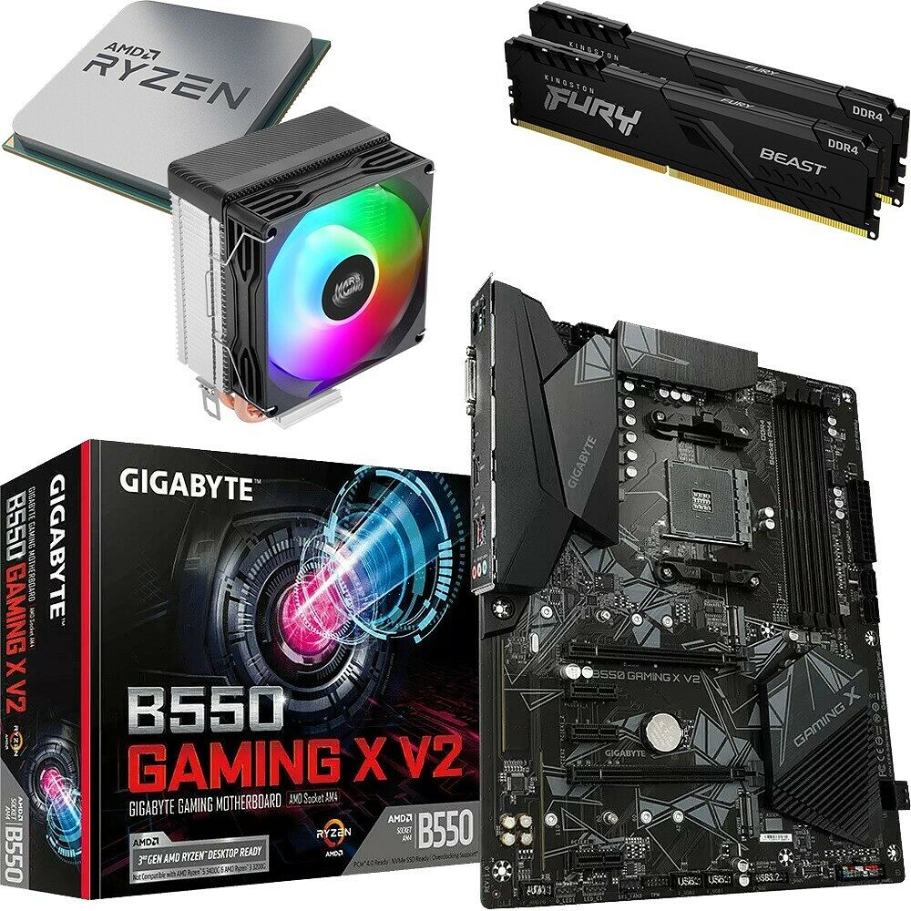 Kit Ã©vo Ryzen 5 5500 (Tray) + B550 GAMING X V2 + MCPU-X2 + 16 Go