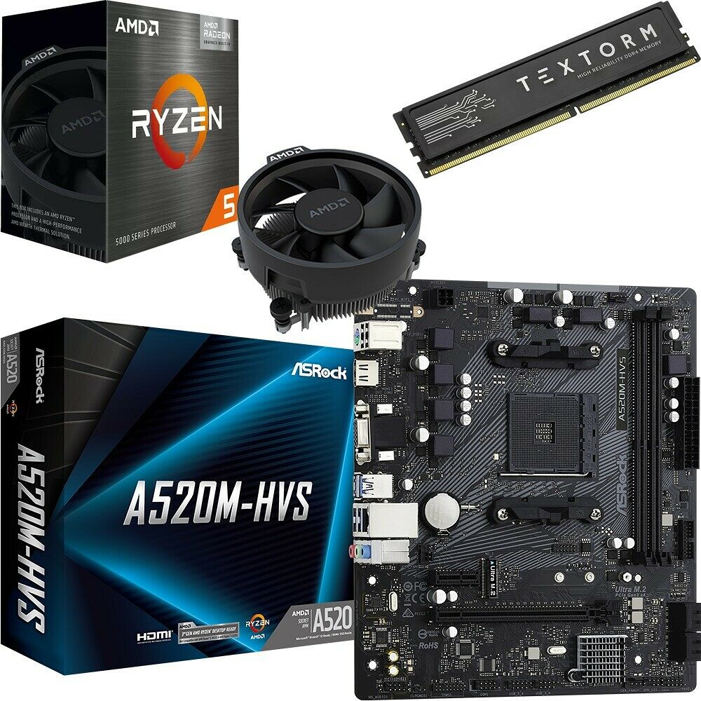 Kit Ã©vo Ryzen 5 5600GT + ASRock A520M-HVS + 16 Go