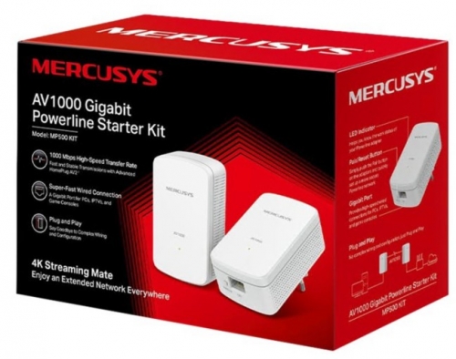 Kit adaptador de rede elétrica TP-LINK MERCUSYS MP500 AV1000 MP500 KIT