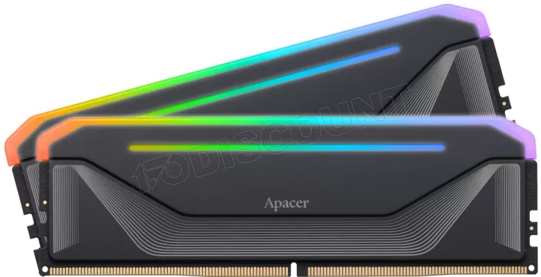 Kit Barrettes mémoire 32Go (2x16Go) DIMM DDR5 Apacer Nox RGB 6000MHz (Noir)