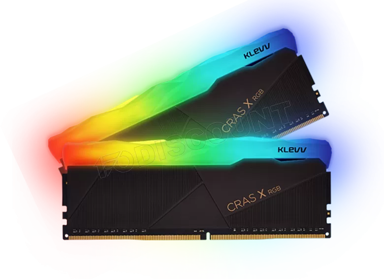 Kit Barrettes mémoire 32Go (2x16Go) DIMM DDR4 Klevv Cras X RGB 3600Mhz (Noir)