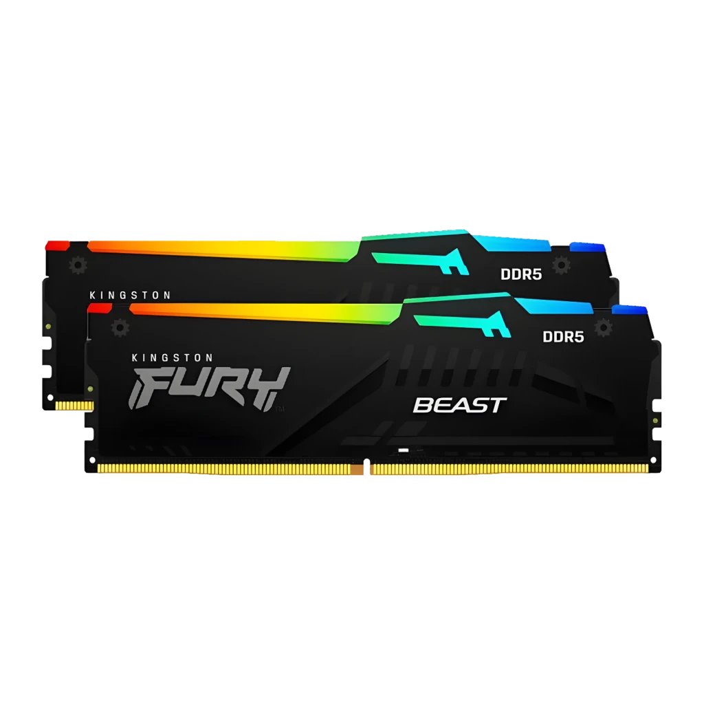 Kit de Mem&oacute;ria RAM Kingston Fury Beast RGB DDR5 6000MHz 64GB (2x32GB)