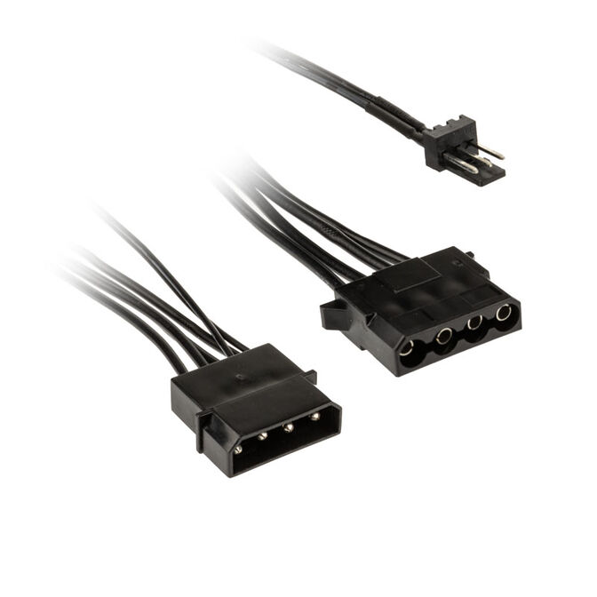 Kolink Lüfter Adapterkabel 3-Pin zu 2x 4-Pin Molex - 245mm, schwarz