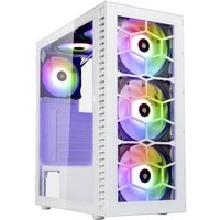 Kolink Observatory HF Glass Midi-Tower PC-Gehäuse Weiß 2 Vorinstallierte LED Lüfter, 4 Vorinstalli