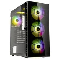 Kolink Observatory HF Glass PC-Gehäuse Schwarz 2 Vorinstallierte LED Lüfter, 4 Vorinstallierte LED