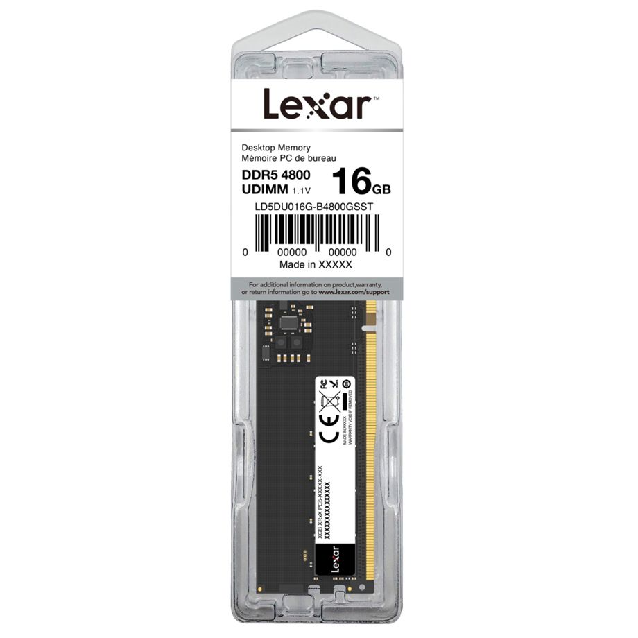 Lexar 16GB DDR5 4800Mhz   U-DIMM 288pin CL40  LD5DU016G-B4800GSST