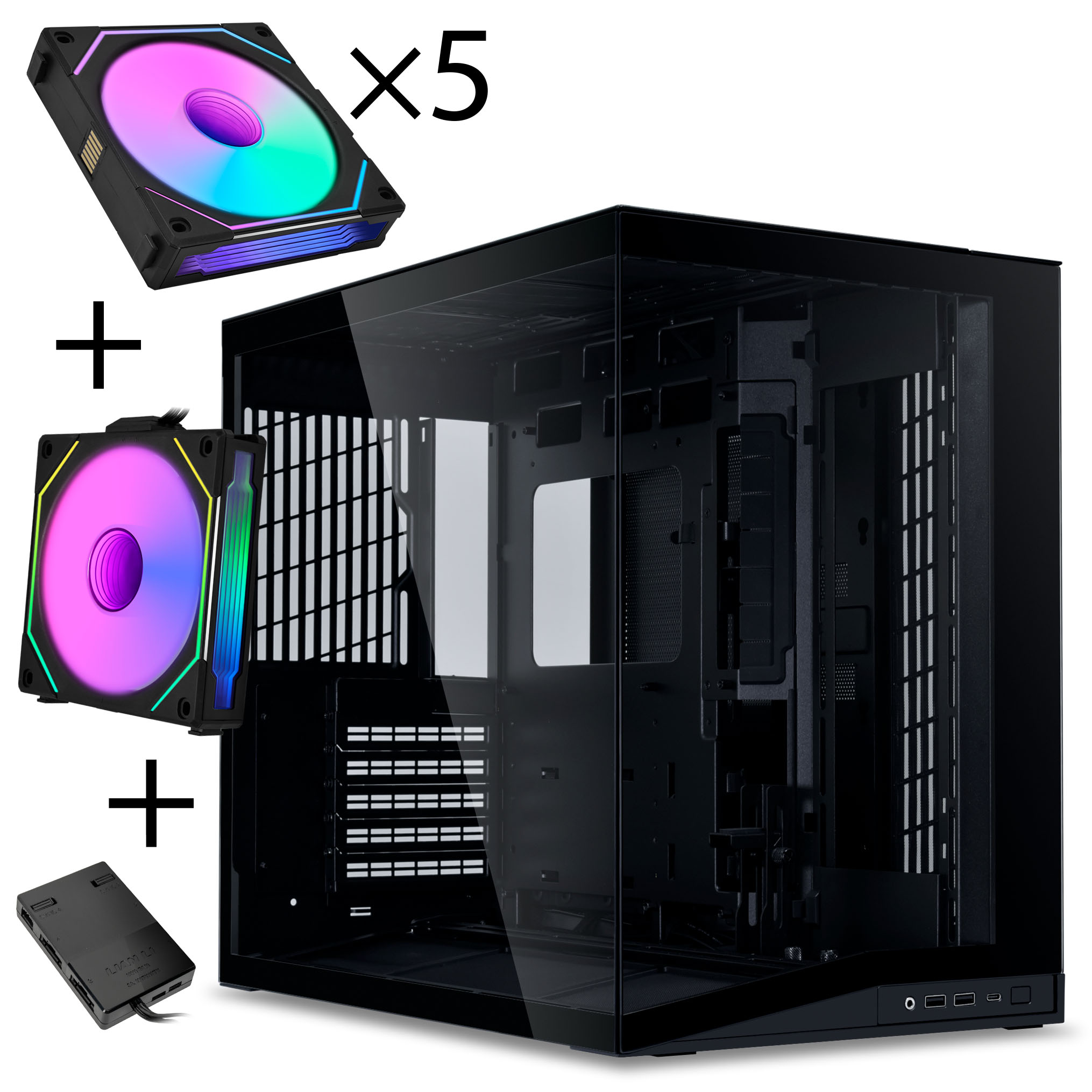Lian Li O11 Dynamic Mini V2 "Total Flow" UNI FAN SL INF Edition - schwarz (Inkl. Controller)