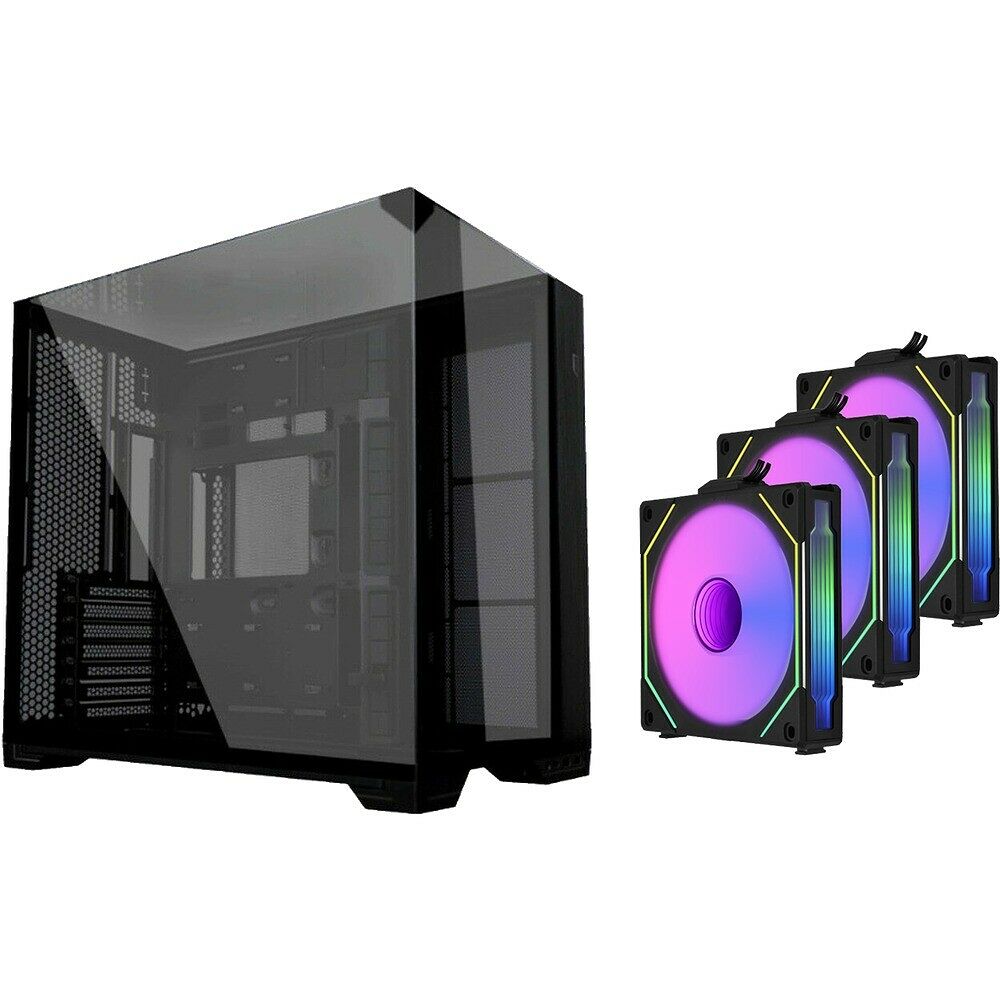 Lian Li O11 Vision Compact - Noir + 3 ventilateurs Uni Fan SL-Infinity Reverse