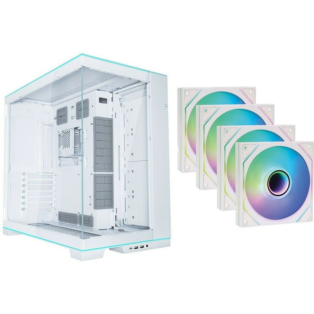 Lian Li O11D EVO RGB - Blanc + 4 ventilateurs Fox Spirit LightFlow ARGB