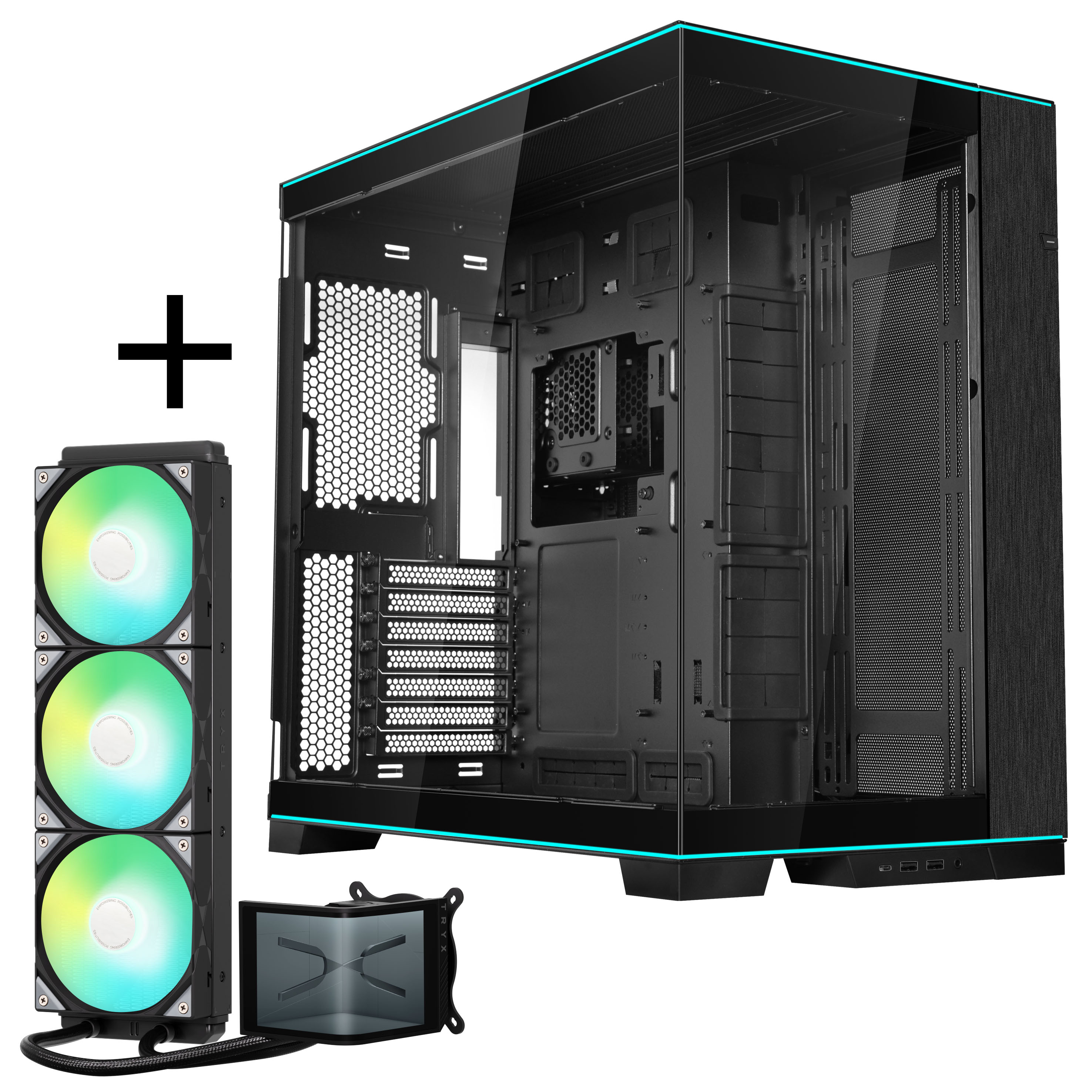 Lian Li O11D EVO RGB + TRYX PANORAMA SE ARGB Komplett-Wasserkühlung - schwarz, 360mm