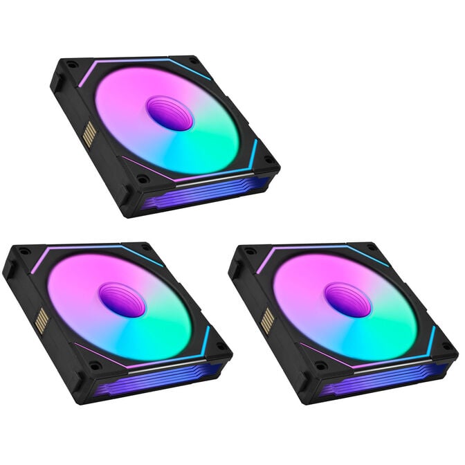 Lian Li UNI FAN SL-INF 120 ARGB Reverse Blade PWM Lüfter, 3er Single Lüfter Pack (Ohne Controller) - 120mm, schwarz