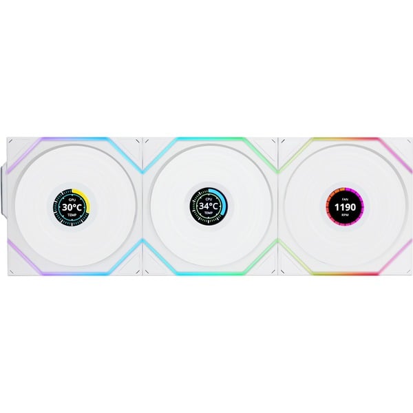 Lian Li Uni Fan TL LCD Wireless 120 Reverse Blade (blanc) - Pack de 3
