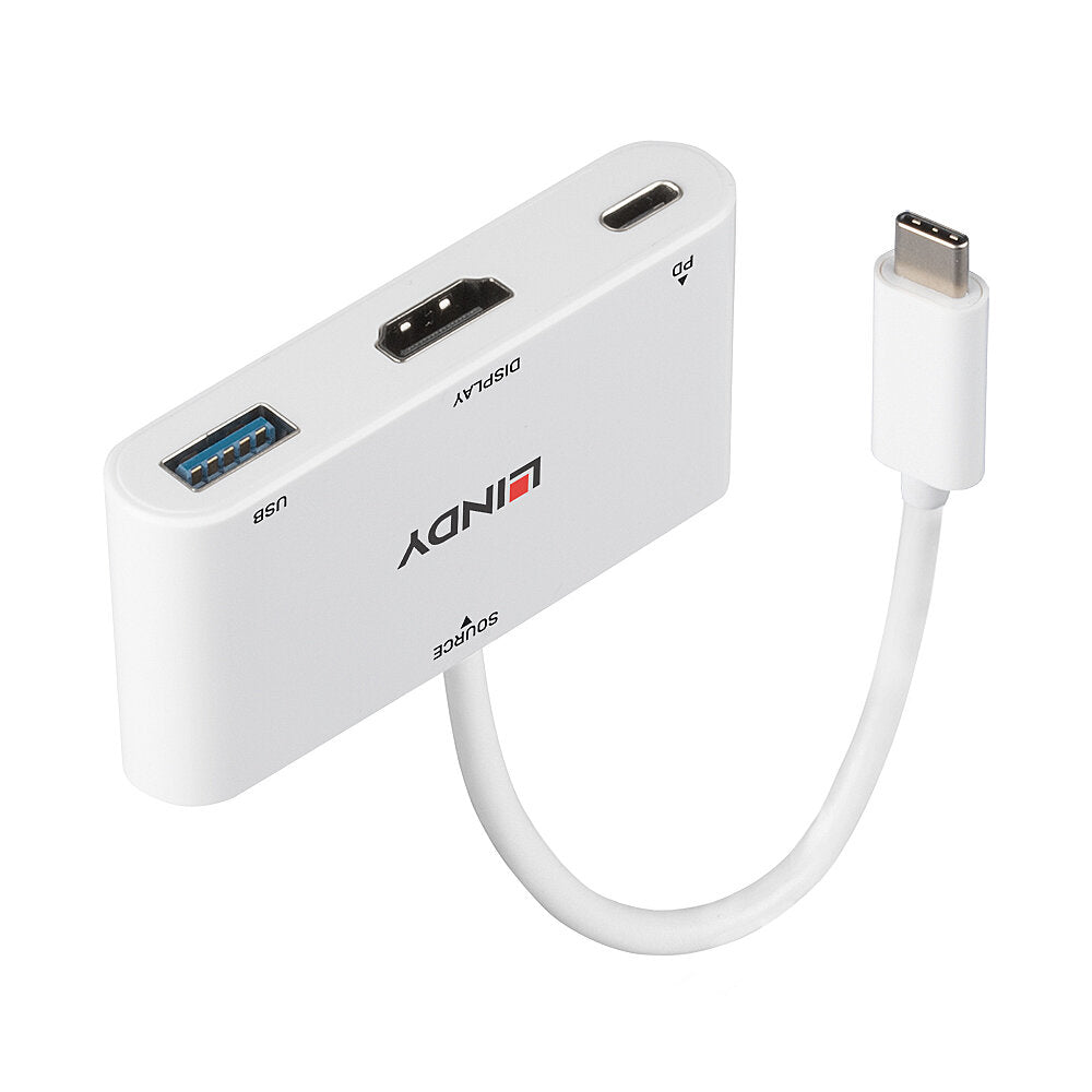 LINDY Conversor USB 3.2 Tipo C para HDMI com porta USB Tipo A e Power Delivery - 43340