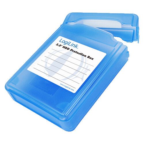 LogiLink Blauwe plastieken beschermdoos voor 1 x 3,5" HDD