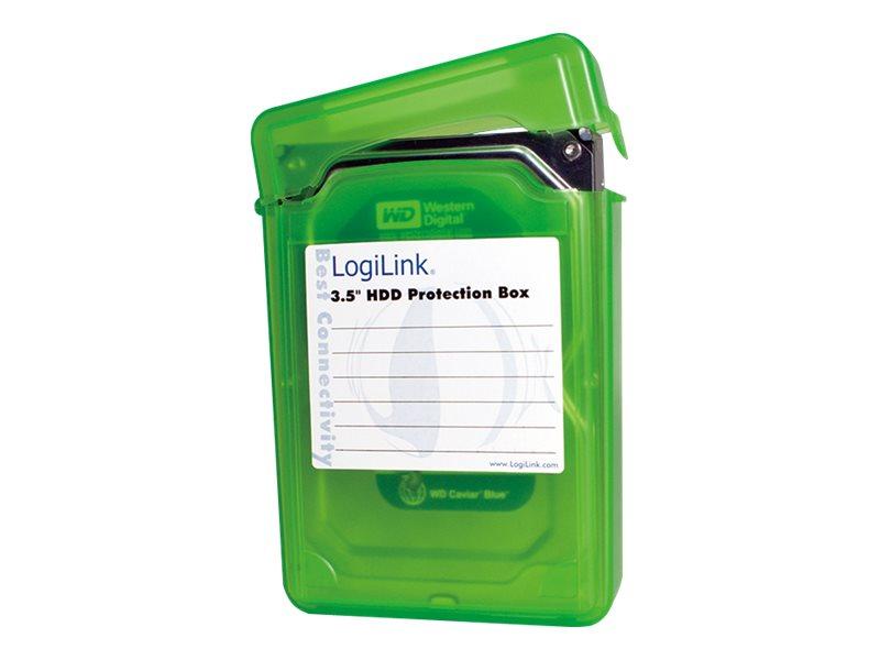 LogiLink Festplatten Schutz-Box für 3,5 Zoll HDD´s, grün