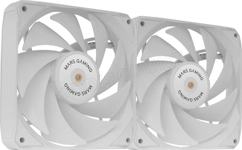 Lot de 2 Ventilateurs boitier Mars Gaming MF-NCLX2 - 12cm (Blanc)