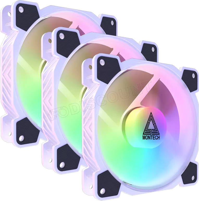 Lot de 3 Ventilateurs de boitier Montech Z3 Pro RGB - 12cm (Noir)